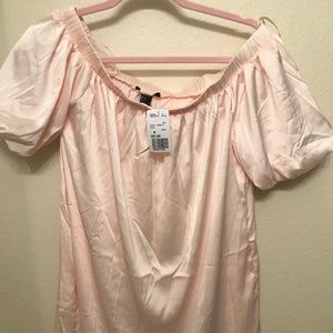 Off the shoulder pink dress